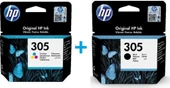 HP 305 Siyah 3Ym61Ae HP 305 Renkli 3Ym60Ae Kartuş Seti - 1