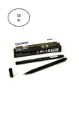 Gıpta Fineliner Ince Keçe Uçlu Kalem 0,4 Mm Karton Kutu Üçgen Siyah (12 Li Paket) - 1