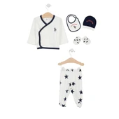 Lisanslı Erkek Bebek Yenidoğan Krem 5'li Hastane Çıkış Seti - 1