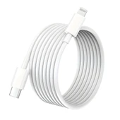 ScHitec 3A 60W Type-C to Lightning Hızlı Data ve Şarj Kablosu 1 Metre Beyaz SX252M thumbnail 1