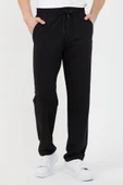 Siyah Regular Fit Kapüşonlu Cepli Sweatshirt Düz Paça Erkek Eşofman Takımı - 2