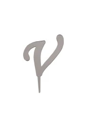 Aynalı Gümüş Pleksi V Harfi - 1