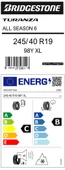 Bridgestone 245/40R19 98Y Xl M+S Sfm Turanza All Season 6 Oto 4Mevsim Lastiği (Üretim Yılı:2025) thumbnail 4