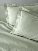 Cotton Box Stripe Elegant Adaçayı Çift Kişilik Saten Nevresim Takımı thumbnail 2