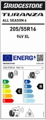 Bridgestone 205/55R16 94V Xl Turanza All Season 6 Oto 4Mevsim Lastiği (Üretim Yılı:2024) thumbnail 4