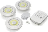 Kablosuz Uzaktan Kumandalı 3lü Led Lamba Seti - 2
