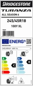 Bridgestone 245/45R18 100Y Xl Turanza All Season 6 (4X4-Suv) 4Mevsim Lastiği (Üretim Yılı:2025) thumbnail 4
