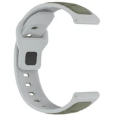 Huawei Watch GT5 Pro 46mm İle Uyumlu Çift Renkli Spor Silikon Kordon Nefes Alabilir Konforlu  Yeşil thumbnail 3