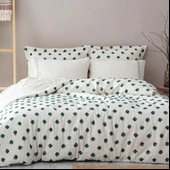 Ecocotton İmre Nevresim Takımı %100 Organik Pamuk Müslin Yeşil CK thumbnail 1