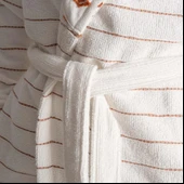 Ecocotton İmre Kadın Bornoz %100 Organik Pamuk Jakarlı Kiremit L thumbnail 3