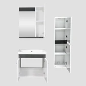 Karen Banyo New Bahar 60 Cm Lavabolu banyo Dolabı Seti,Boy Dolabı Hediyeli - 3