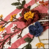 Ecocotton Charla Çift Kişilik Nevresim Takımı %100 Organik Pamuk Kenevir Karışımlı Ekru / Kırmızı CK thumbnail 3