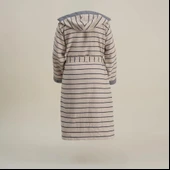 Ecocotton Arden Erkek Bornoz %100 Organik Pamuk Kenevir Karışımlı Bornoz Lacivert M thumbnail 2