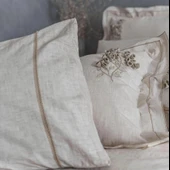 Ecocotton Masal Battal Boy Nevresim Takımı %100 Organik Pamuk Keten El Nakışlı Bej CK thumbnail 6