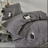 Ecocotton Migala Organik Bebek Nevresim Takımı Gri TK thumbnail 1