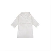 Ecocotton Nina Kız Çocuk Bornoz %100 Organik Pamuk Nakışlı Krem / Pembe 7-8 Yaş thumbnail 2