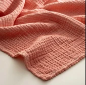 Ecocotton Berin Bebek Yatak Örtüsü %100 Organik Pamuk Müslin El Nakışlı Pudra TK thumbnail 3