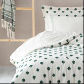 Ecocotton İmre Nevresim Takımı %100 Organik Pamuk Müslin Yeşil CK thumbnail 2