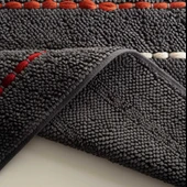 Ecocotton Katari Banyo Paspası %100 Organik Pamuk El Nakışlı Antrasit 50X80 thumbnail 3