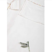 Ecocotton Nina Kız Çocuk Bornoz %100 Organik Pamuk Nakışlı Krem / Pembe 7-8 Yaş thumbnail 4