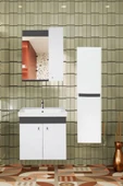 Karen Banyo New Bahar 60 Cm Lavabolu banyo Dolabı Seti,Boy Dolabı Hediyeli - 1