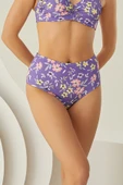 Renkli Bloom Yüksel Bel Tek Alt Bikini thumbnail 1