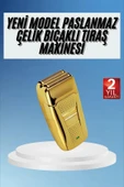 Sakal Kesme Tıraş Makinesi Paslanmaz Çelik Gold Şarjlı thumbnail 1