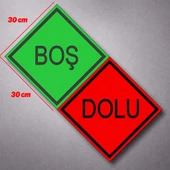 30x30 Cm Düz BOŞ DOLU Alüminyum Reflektörlü Uyarı Levhası Fosforlu Tabela Çift Taraflı Dayanıklı thumbnail 5