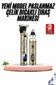 Erkeklere Özel 3 Başlıklı Tıraş Makinesi Saç Sakal Ense Kulak Tıraşına Uygun thumbnail 1