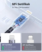 UGREEN Lightning - USB-A Örgülü MFi Sertifikalı İphone Hızlı Şarj Kablosu, 1 m, Siyah, 60156 - 4