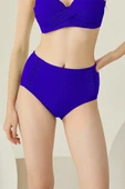 Saks Mavi Yanları Fırfırlı Yüksel Bel Tek Alt Bikini thumbnail 1