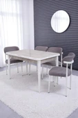 Rambla Mdf Açılır Lak Panel Mutfak Masa Sandalye Takımı 80*130cm thumbnail 1