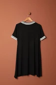 Süprem Kumaş Polo Yaka Elbise-Siyah thumbnail 2