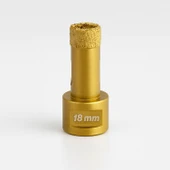 Profesyonel 18 mm Granit Mermer Fayans Delme Ucu Elmas Kaplı Uzun Ömürlü Matkap Uyumlu Kesici Aparat thumbnail 1