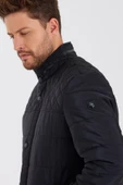 Erkek Siyah Regular İç Cepli İçi Kürklü Yıkanabilir Regular Kapitone Mont&Kaban - 5