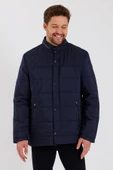 Erkek Lacivert Regular İç Cepli İçi Kürklü Yıkanabilir Regular Kapitone Mont&Kaban thumbnail 4