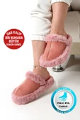 Albishoes Kadın Sessiz Yumuşak Eva Taban Peluş Yünlü Pofuduk Ev Terlik Kışlık Terlik Peluş Terlik - 1