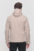 Krem Erkek Sabit Kapüşonlu Mont&Kaban - 6