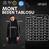 Siyah Erkek %100 Su Geçirmez İçi Polarlı İç Çepli Çıkartılabilir Kapüşonlu Softshell Mont&Kaban - 5