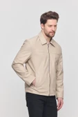 Krem Erkek Basic Suni Deri Yazlık Ceket&Mont - 3