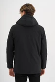 Erkek Siyah %100 Su Ve Rüzgar Geçirmez Kürklü Çıkartılabilir Kapüşonlu Mont&Kaban thumbnail 5