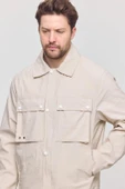 Krem Erkek Çift Göğüs Cepli Yazlık Ceket&Mont thumbnail 3