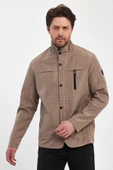 Erkek Krem Regular Uzun Mevsimlik Pamuk Polyester Karışımlı Safari Mont&Ceket - 2