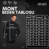 Erkek Lacivert Standart Fit Normal Kesim İçi Kürklü Dik Yaka Çıtçıt Detaylı Fermuarlı Kışlık Mont - 7