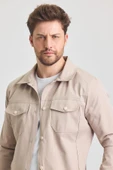 Krem Erkek Pamuk Polyester Karışımlı Su Ve Rüzgar Geçirmez Mevsimlik&Yazlık Mont thumbnail 2