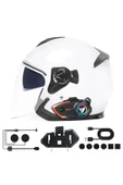 Yeni Model Y80-2x Motosiklet İntercom 2 Kişilik Bağlantı Rgb Işıklı Bluetooth Kulaklık Seti - 4
