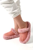 Albishoes Kadın Sessiz Yumuşak Eva Taban Peluş Yünlü Pofuduk Ev Terlik Kışlık Terlik Peluş Terlik - 6