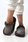 Albishoes Kadın Sessiz Yumuşak Eva Taban Peluş Yünlü Pofuduk Ev Terlik Kışlık Terlik Peluş Terlik - 4