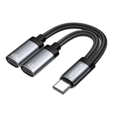 Essager 60W Şarj 2in1 Type-C to Type-C Dönüştürücü Çevirici Çoklayıcı Hızlı Şarj Type-C Kulaklık Çıkışı, Hifi Ses ve Hızlı Şarj Adaptörü - 7