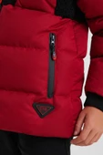 Kırmızı Peluş Detaylı İçi Kürklü Kalın Şişme Erkek Çocuk Mont&Kaban thumbnail 5